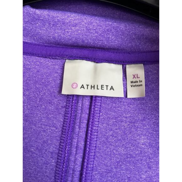 Athleta Rishi Hooded Jacket Womens M Purple Long Sleeve Full Zip Ruched Pockets - Picture 3 of 9